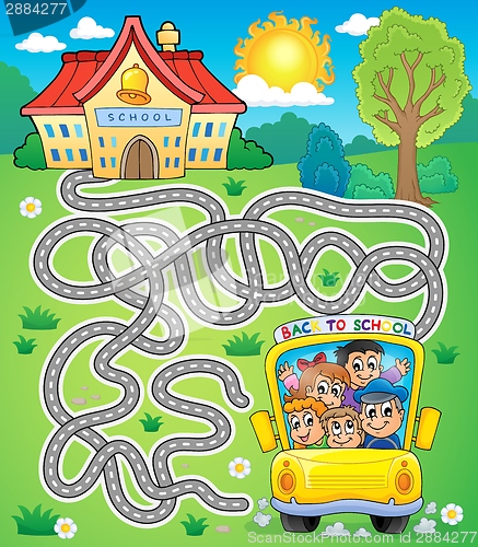 Image of Maze 7 with school bus