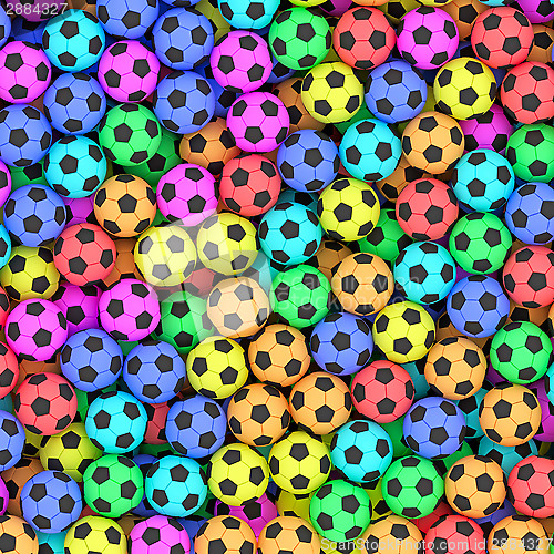 Image of Colorful soccer balls background