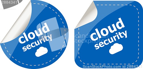 Image of cloud security stickers label tag set isolated on white