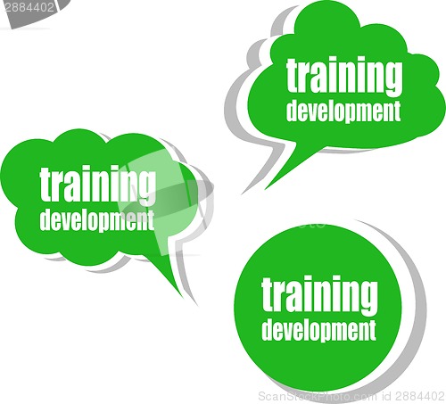 Image of training development. Set of stickers, labels, tags. Business banners, Template for infographics