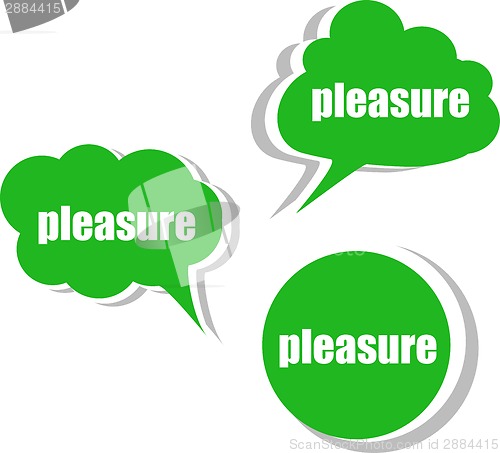 Image of pleasure. Set of stickers, labels, tags. Template for infographics