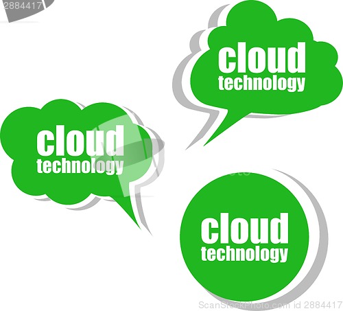 Image of cloud technology. Set of stickers, labels, tags. Business banners, Template for infographics