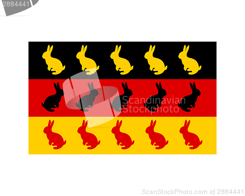 Image of Flag of Germany with easter bunnys