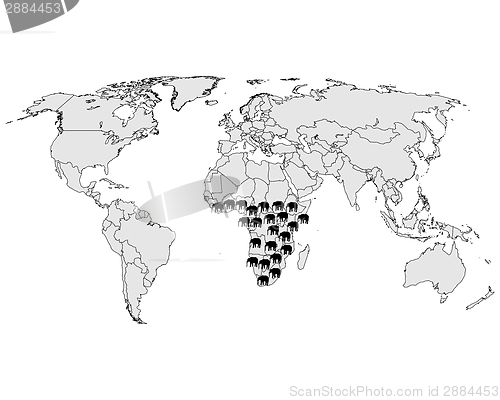 Image of African elephant range