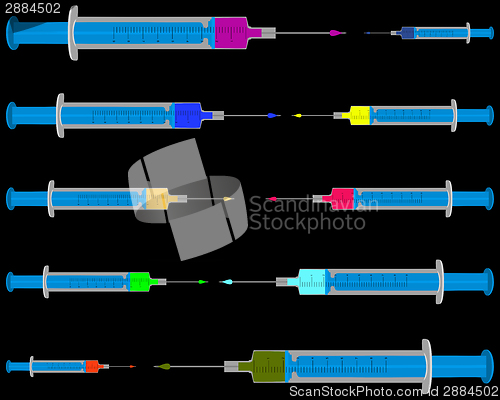 Image of Illustration of filled injections on black background