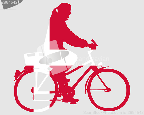 Image of Danish woman on bike