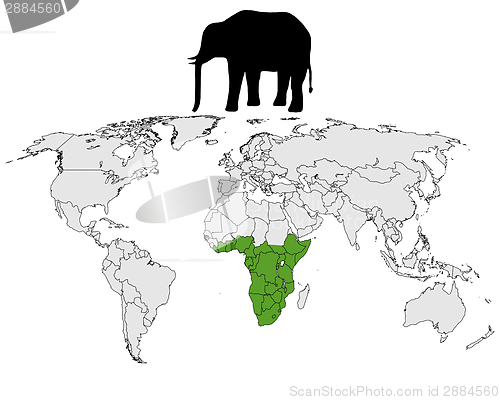 Image of African elephant range