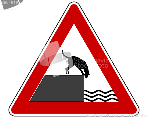 Image of Road ending warning sign for dogs