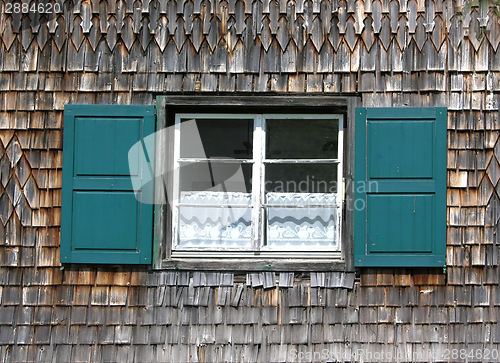 Image of Cutout with window of an old bavarian house