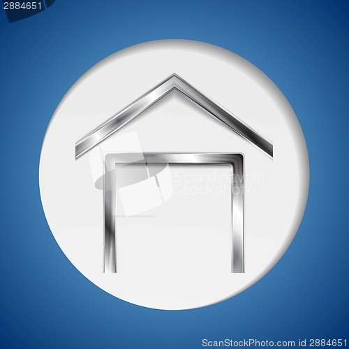 Image of Concept metallic house symbol logo