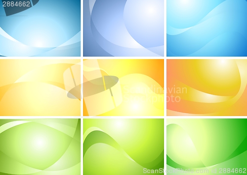 Image of Abstract wavy banners vector set