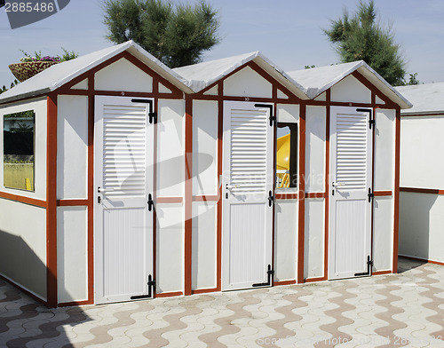 Image of Wooden cabins on the beach