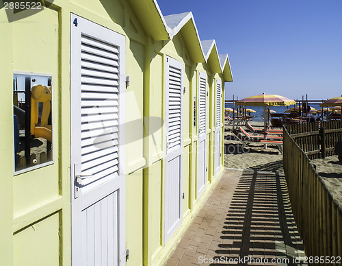 Image of Wooden cabins on the beach