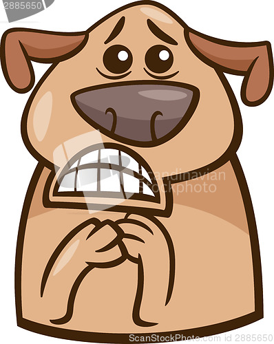 Image of terrified dog cartoon illustration