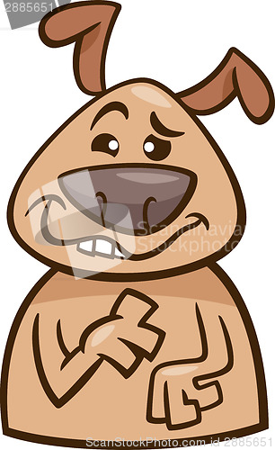 Image of mood goofy dog cartoon illustration