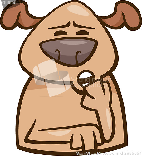 Image of mood sleepy dog cartoon illustration