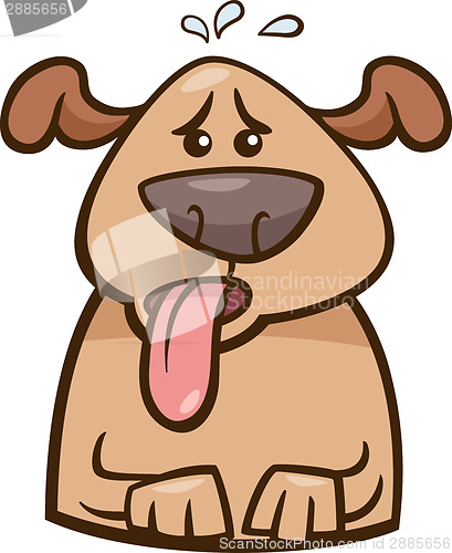 Image of mood heat dog cartoon illustration