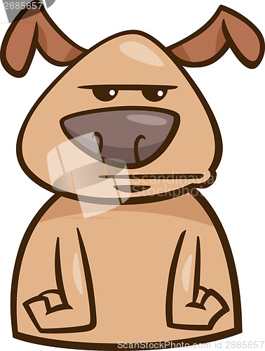 Image of mood bored dog cartoon illustration