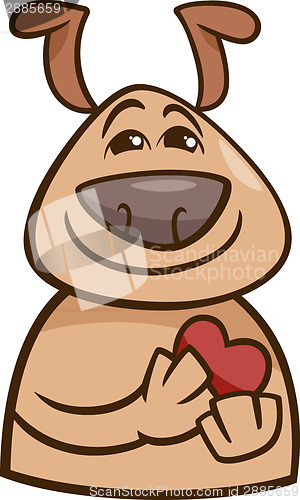 Image of dog in love cartoon illustration