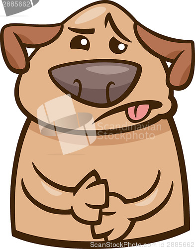 Image of mood sick dog cartoon illustration