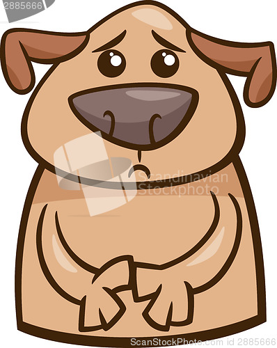 Image of mood sad dog cartoon illustration