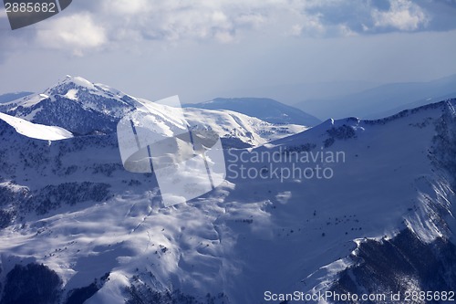 Image of Off-piste slope at evening