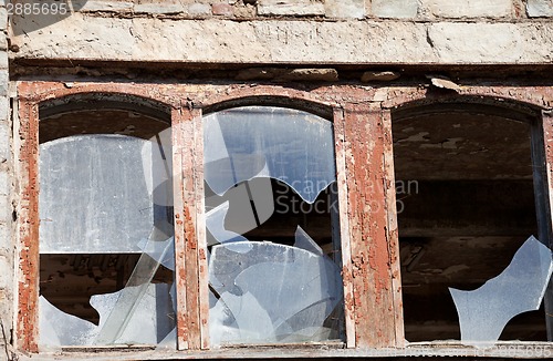 Image of Wooden wall of old destroyed house