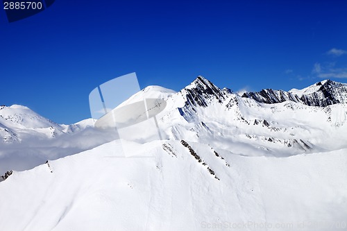 Image of Snowy mountains at nice day