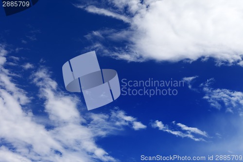 Image of Beautiful blue sky with clouds in windy day