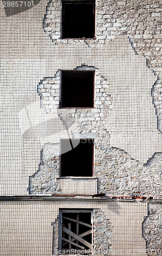 Image of Brick wall of old destroyed house