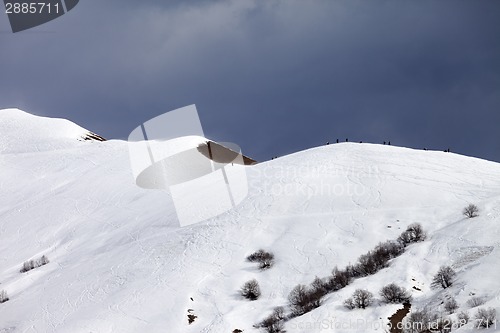 Image of Off piste slope and overcast sky
