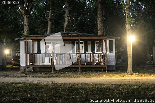 Image of Wooden bungalow in camping