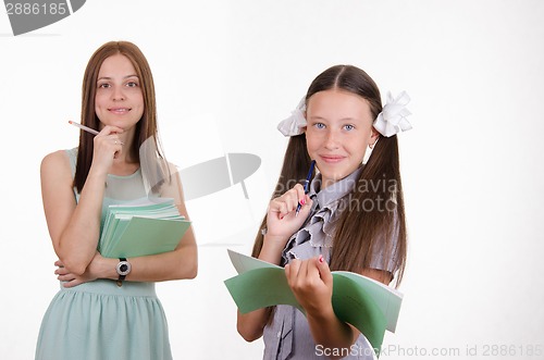 Image of Satisfied teacher and student
