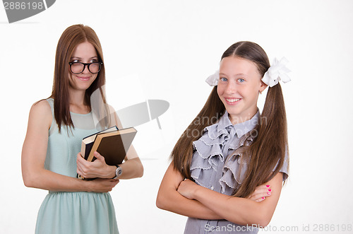 Image of Portrait of a student and teacher in glasses