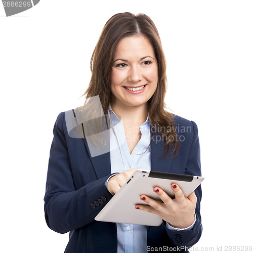 Image of Business woman working with a tablet