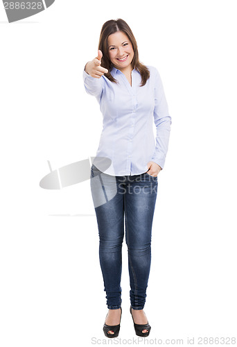 Image of Woman with thumbs up