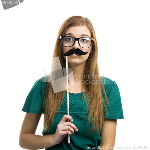 Image of Girl with Mustache 