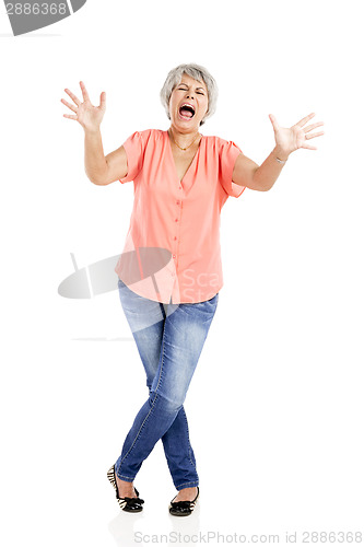 Image of Stressed old woman