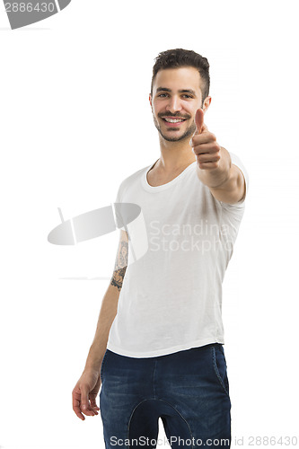 Image of Man smiling with thumb up