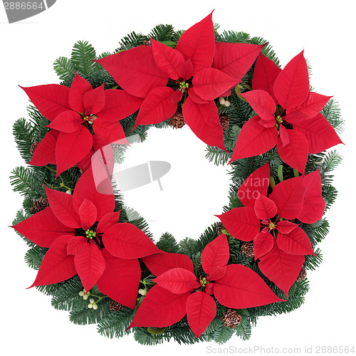 Image of Poinsettia Flower Wreath