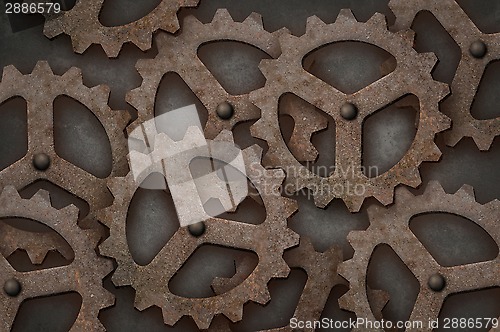 Image of Distressed interlocking gears