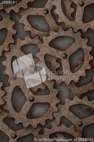 Image of Distressed industrial metal gears