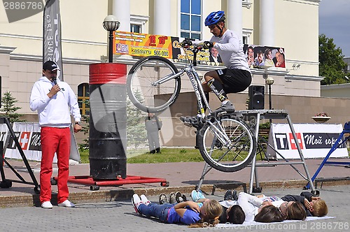 Image of Timur Ibragimov ? the champion of Russia on a cycle trial, acts 