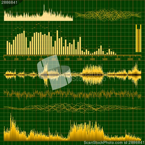 Image of Sound waves set. Music background. EPS 10