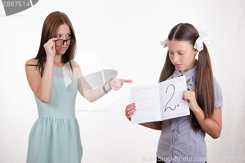 Image of Teacher scolds the student for no lessons learned