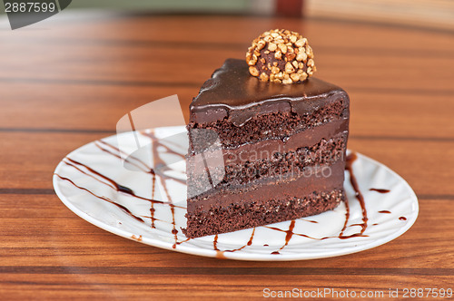 Image of chocolate cake piece