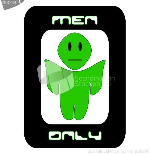 Image of Men Only Alien Sign
