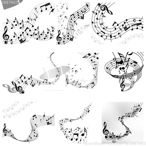 Image of Musical notes staff set