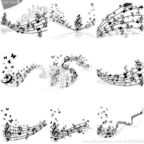 Image of Musical notes staff set