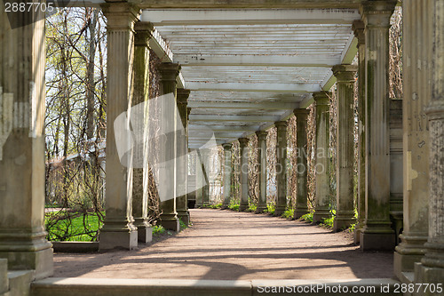 Image of antique columns corridor